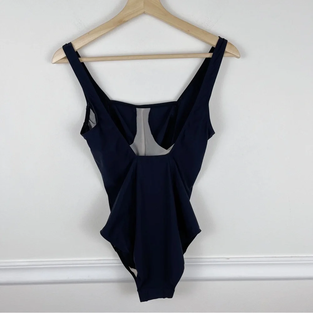 Sunflair‎ Blue Gold Square Neck Shaping One Piece Bathing Suit Size 10